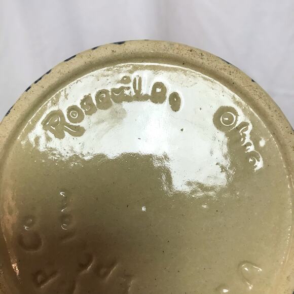 Robinson Ransbottom Roseville Ohio VTG USA Made Spongeware Pottery Planter Pot - Picture 7 of 10